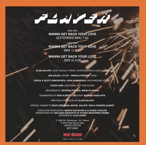Image of Back Cover of LP - VG+/VG+ - FLAYER, Wanna Get Back Your Love (Best Record Italy; BST-X062, Italy 2019, Picture Sleeve), ,  - 2826045E