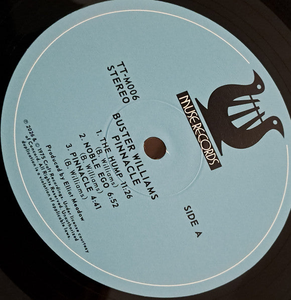 Image of Label Cover of LP - VG+/VG+ - BUSTER WILLIAMS, Pinnacle (Time Traveler Recordings; TT-M006, US & Europe 2026 Reissue, Glossy Pasteback Sleeve, Insert, RSD 2026, Limited Edition), Pristine copy. ,  - 2846089S