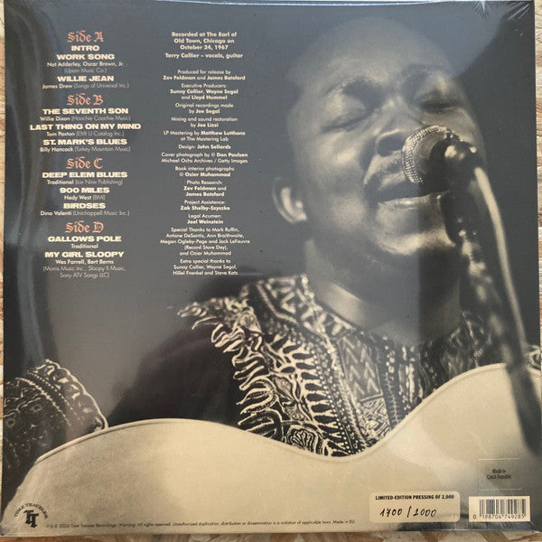 Image of Label Cover of 2xLP - VG+/EX - TERRY CALLIER, Live at The Earl of Old Town, October 24, 1967 (Time Traveler Recordings; TT-L004, UK 2026, Booklet, 180 Gram Vinyl), 3cm Split Top Sleeve,  - 2846125S