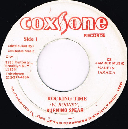 Image of Front Cover of 7" - /VG - BURNING SPEAR, Rocking Time (Coxsone Records; , Jamaica ), SWOL.,  - 2816086C