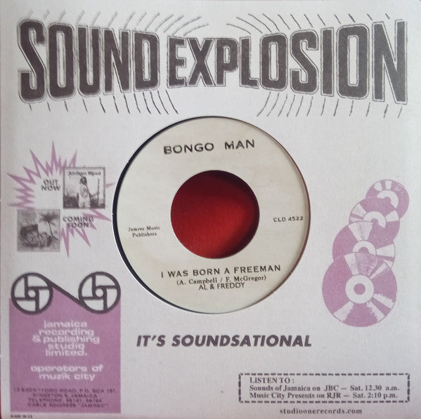 Image of Label Cover of 7" - EX/VG+ - AL & FREDDY, I Was Born A Freeman (Studio One; CLD-4522, US 2021 Reissue, Company Sleeve, Limited Edition / Black Vinyl), ,  - 2816089C