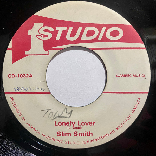 Image of Front Cover of 7" - /VG+ - SLIM SMITH, Lonely Lover (Studio One; CD-1032, Jamaica ), Light marks, plays fine. SWOL.,  - 2816102C
