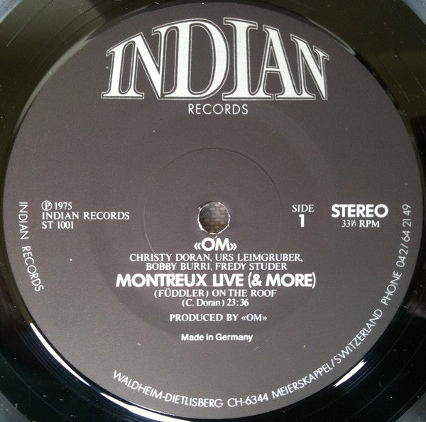 Image of Label Cover of LP - VG/VG+ - OM, Montreux Live & More (Indian Records; ST 1001, Switzerland 1975), Laminate Peeling At Sleeve Edges,  - 2826114E