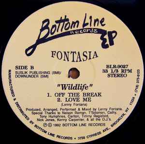 Image of Back Cover of 12" - /VG+ - FONTASIA, Wildlife (Bottom Line Records; BLR-9027, US 1992), highlighter on label - minor,  - 2846135S