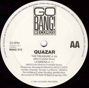 Image of Back Cover of 12" - /VG - QUAZAR, The Spring EP (Go Bang! Records; BANG 012, Netherlands 1991, Plain Sleeve), light marks only. highlighter on labels - minor,  - 2846144S