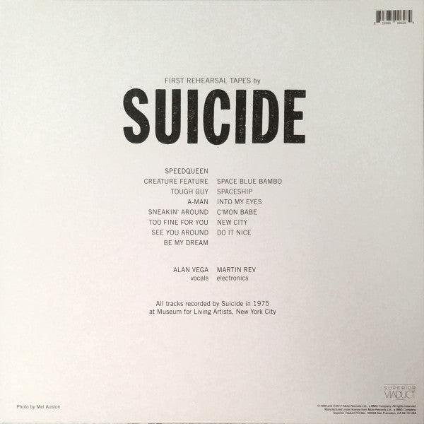 Image of Back Cover of LP - EX/EX - SUICIDE, First Rehearsal Tapes (Superior Viaduct ; SV128, US 2017, Insert), Still In Stickered Shrinkwrap,  - 2826074E