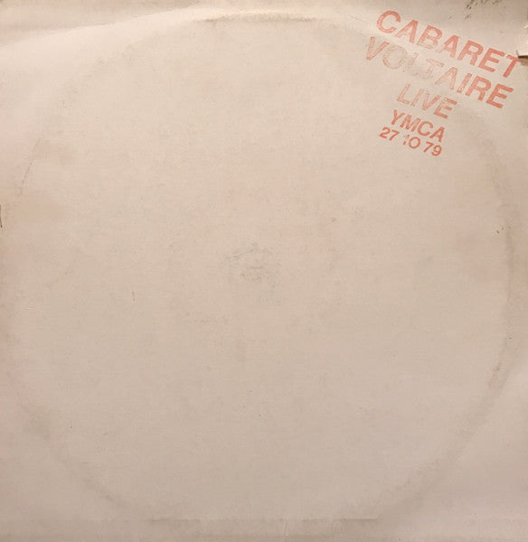 Image of Front Cover of LP - G+/VG+ - CABARET VOLTAIRE, Live At The Y.M.C.A. 27.10.79 (Rough Trade; ROUGH 7, UK 1980 Reissue, Plain Sleeve With Red Stamp), Sleeve Dirty With Split Bottom Seam And Sticker Stuck On Front,  - 2826070E