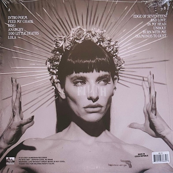 Image of Back Cover of LP - VG+/EX - LILITH CZAR, Created From Filth and Dust (Sumerian Records; SUM-1730, Worldwide 2023 Reissue, Inner, Limited Edition of 500, Gold Vinyl), Opened Instore,  - 2816116C