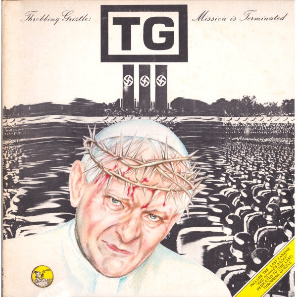 Image of Front Cover of 2xLP - VG/VG+ - THROBBING GRISTLE / VARIOUS ARTISTS, Mission Is Terminated / Nice Tracks (Nice Label ; EX 39 LY2, Italy 1983, Gatefold, Booklet), Strong VG+, Ring Wear, Booklet Creased,  - 2826065E