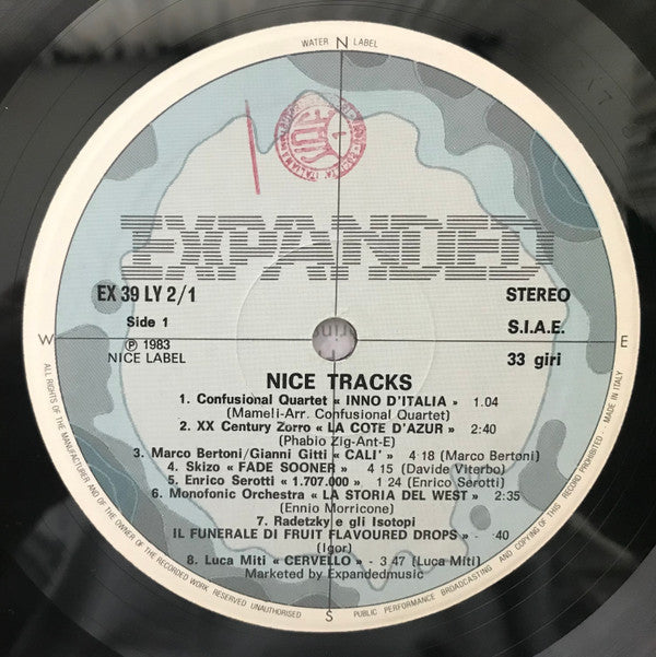 Image of Label Cover of 2xLP - VG/VG+ - THROBBING GRISTLE / VARIOUS ARTISTS, Mission Is Terminated / Nice Tracks (Nice Label ; EX 39 LY2, Italy 1983, Gatefold, Booklet), Strong VG+, Ring Wear, Booklet Creased,  - 2826065E