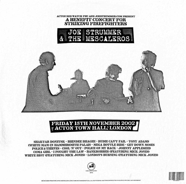 Image of Back Cover of 2xLP - EX/EX - JOE STRUMMER & THE MESCALEROS, Live At Acton Town Hall (Dark Horse Records ; DH0016B, Worldwide 2024 Reissue, Gatefold, 2 Inners), ,  - 2826059E