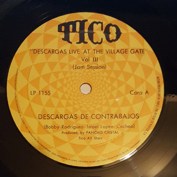 Image of Back Cover of LP - VG/VG+ - TICO ALL-STARS, Descargas At The Village Gate Live Vol. Ill (Tico Records; (S) LP 1155, Venezuela , Picture Sleeve, Reissue, year unknown.), ,  - 2826119E