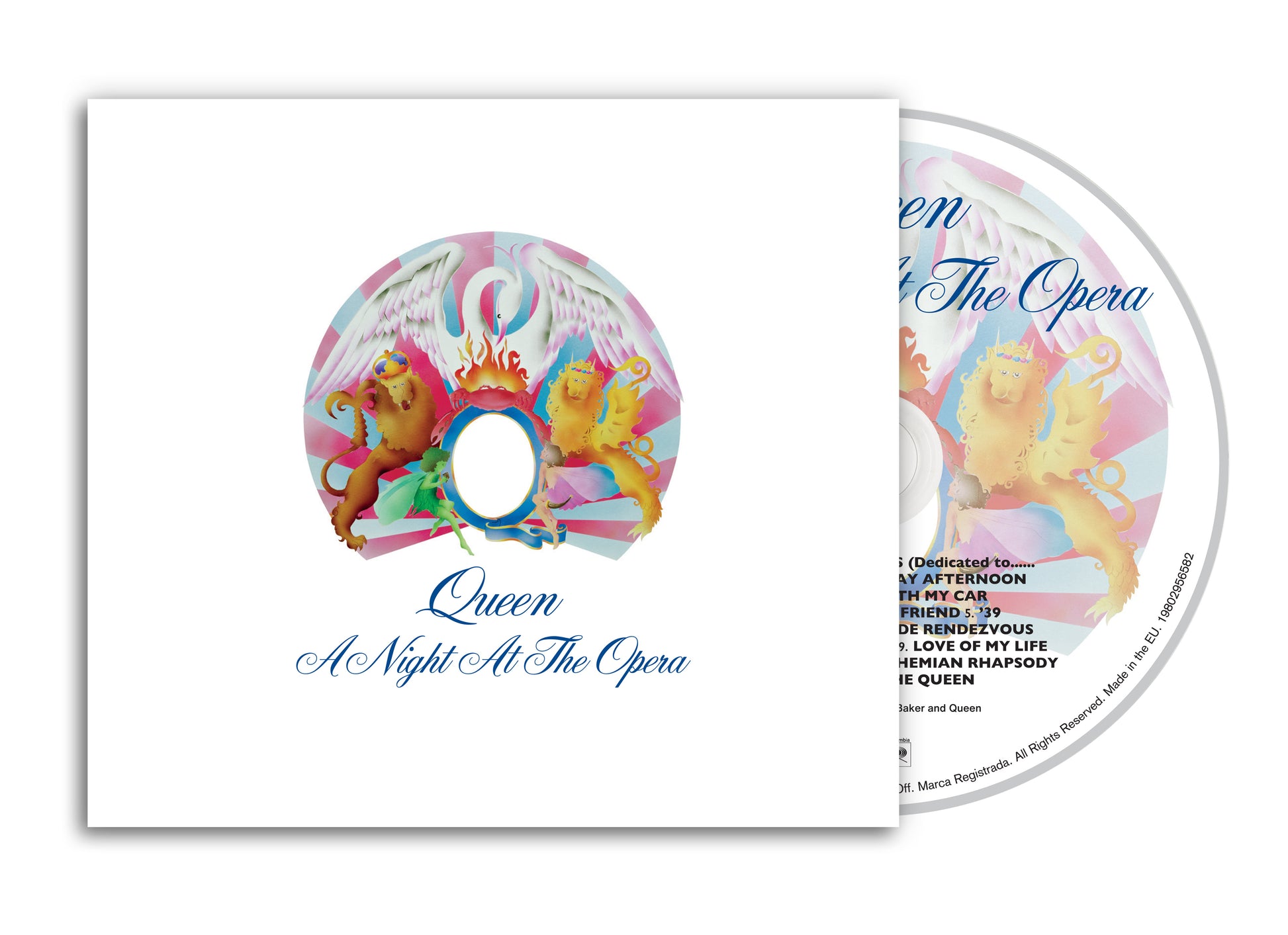 Image of Back Cover of CD - NEW/NEW - QUEEN, A Night At The Opera (Sony; 19802956582, UK 2026 Reissue), , Queen’s 1975 masterpiece A Night At The Opera returns for its 50th anniversary, featuring the groundbreaking “Bohemian Rhapsody,” the timeless ballad “Love of My Life,” and the hit “You’re My Best Friend,” this lavish edition celebrates the landmark album that became Queen’s first UK No. 1 and their first U.S. platinum record - 9407039C