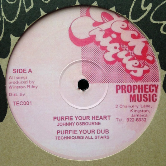 Image of Front Cover of 12" - /VG+ - JOHNNY OSBOURNE / JIMMY RILEY, Purfie Your Heart / Prophesy (Techniques; TEC001, UK 2017), ,  - 2846186S