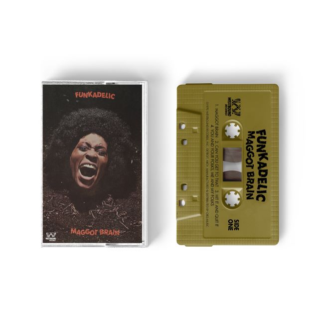Image of Front Cover of Cassette - NEW/NEW - FUNKADELIC, Maggot Brain (ORG MUSIC; ORGM2329CS, UK 2026 Reissue), , Released in 1971, Maggot Brain stands as the towering masterpiece in Funkadelic’s groundbreaking catalog. Initially misunderstood upon release, the album is now widely regarded as one of the most influential records of all time. Anchored by Eddie Hazel’s otherworldly guitar performance on the legendary title track and featuring enduring favorites like “Can You Get To That,” Maggot Brain redefine
