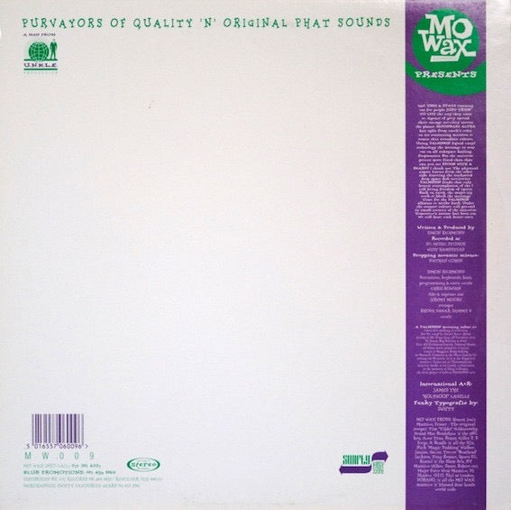 Image of Back Cover of 12" EP - VG/VG - PALM SKIN PRODUCTIONS, Time & Space EP (Mo Wax; MW 009, UK 1993, Picture Sleeve), ,  - 2816177C