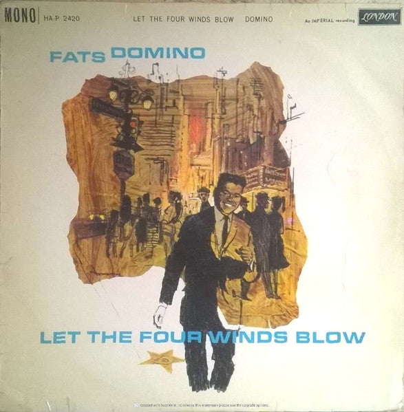 Image of Front Cover of LP - VG/VG+ - FATS DOMINO, Let The Four Winds Blow (London Records; HA-P 2420, UK 1961, Laminated Front Sleeve), Sleeve age discoloured, edges of opening have been taped.,  - 2816155C