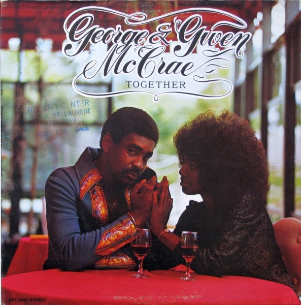 Image of Front Cover of LP - VG/VG - GEORGE & GWEN MCCRAE, Together (Cat; CAT-2606, US 1975, Pasteback Sleeve), Edge wear to sleeve. Writing on label. Light marks to disc.,  - 2816194C
