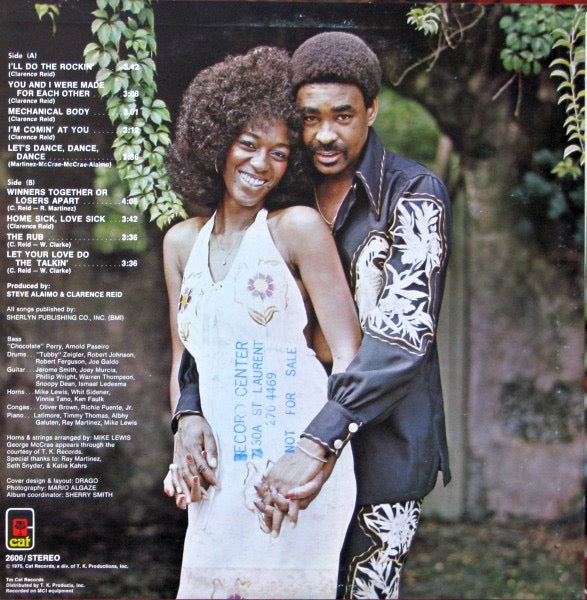 Image of Back Cover of LP - VG/VG - GEORGE & GWEN MCCRAE, Together (Cat; CAT-2606, US 1975, Pasteback Sleeve), Edge wear to sleeve. Writing on label. Light marks to disc.,  - 2816194C