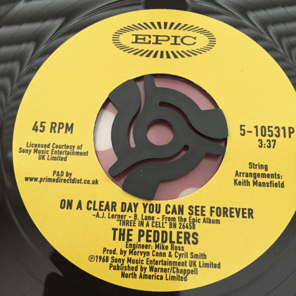 Image of Back Cover of 7" - /EX - THE PEDDLERS, On A Clear Day You Can See Forever / Comin' Home Baby (Epic; 5-10531P, UK 2019 Reissue), ,  - 2826025E