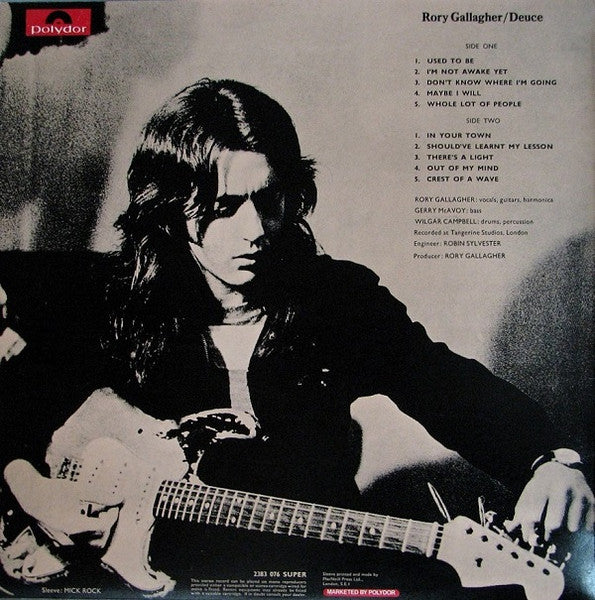 Image of Back Cover of LP - VG+/EX - RORY GALLAGHER, Deuce (Polydor Red Label; 2383 076, UK 1971, Composer Credit Below Artist Credit On Labels), Nice Copy, Pinched Spine Ends,  - 2826214E