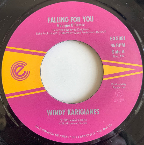 Image of Front Cover of 7" - /VG+ - WINDY KARIGIANES, Falling For You (Expansion; EXS051, UK 2025), , A Falling For You - Georgie B Remix	B Falling For You - 2816188C