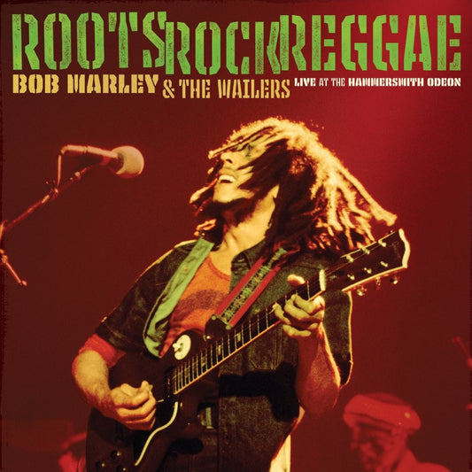 Image of Front Cover of 2xLP - NEW/NEW - BOB MARLEY & THE WAILERS, Roots, Rock, Reggae: Live at the Hammersmith Odeon (UMR; 5747419, UK 2026, Black Vinyl), , Roots, Rock, Reggae: Live at the Hammersmith Oden is a stunning, previously unreleased live album from Bob Marley, recorded over several nights during the Wailers' residency at London's prestigious Hammersmith Odeon in June 1976, during their Rastaman Vibration tour. Booking the venue was an audacious move, but Bob had newfound stardom from the U.K. ch