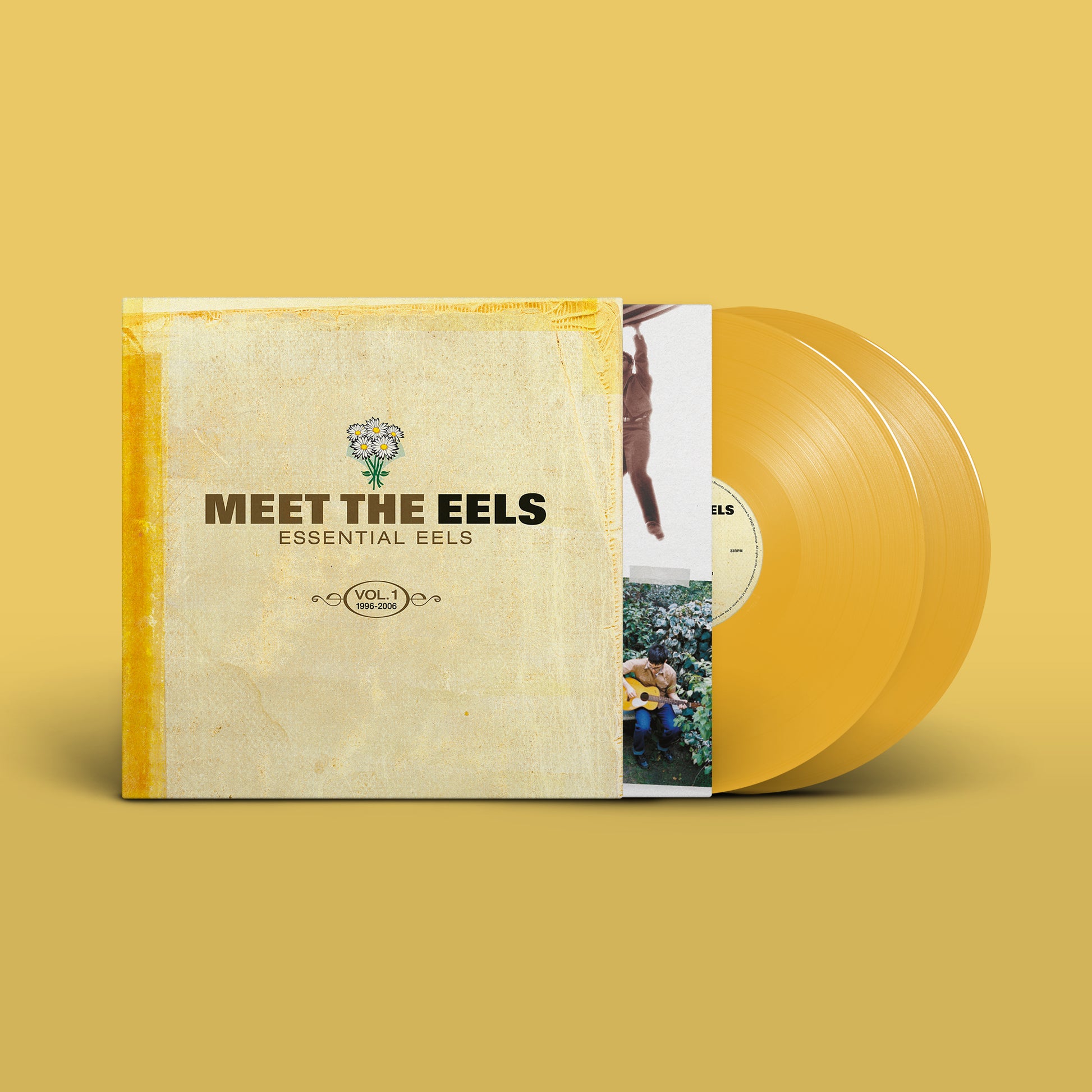 Image of Back Cover of 2xLP - NEW/NEW - EELS, Meet The EELS - Essential EELS Vol. 1 1996-2006 (PIAS; PIASC1132DLP, UK 2026, Inner, Yellow Gold Vinyl), , For the first time ever, the definitive Meet The Eels: Essential EELS Vol. 1 (1996–2006) is available on vinyl. This limited release spans twenty-four iconic tracks across a stunning 2LP Yellow Gold 140g vinyl set and includes career-defining singles like "Novocaine for the Soul" & ‘Susan’s House ’as well as cinematic staples like "I Need Some Sleep." - 940