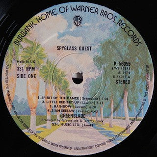 Image of Label Cover of LP - VG+/VG+ - GREENSLADE, Spyglass Guest (Warner Bros; K56055, UK 1974, Non-Laminated Gatefold Sleeve), ,  - 2726318E