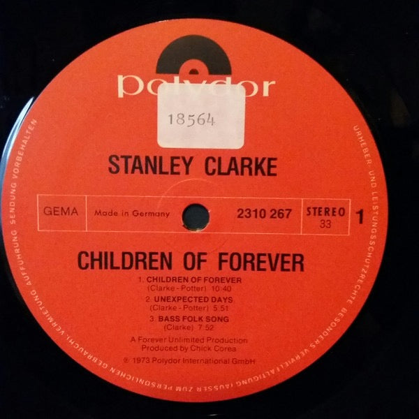 Image of Label Cover of LP - VG/VG+ - STAN CLARKE, Children Of Forever (Polydor; 2310 267, Germany 1973, Laminated Sleeve), Disc is clean!,  - 2816197C
