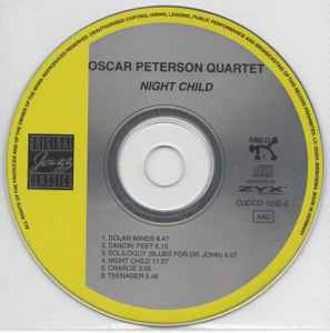 Image of Back Cover of CD - VG+/VG+ - OSCAR PETERSON QUARTET*, Night Child (Original Jazz Classics; OJCCD-1030-2, Germany 1999), ,  - 2836068E