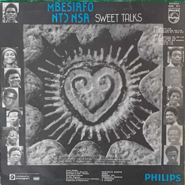 Image of Back Cover of LP - F/G+ - SWEET TALKS, Mbesiafo Nto Nsa (Philips-West African Red Labels; 6354 011, Ghana 1976), Damage To Sleeve Opening, Split Spine, Heavy Edge And Ring Wear,  - 2826193E