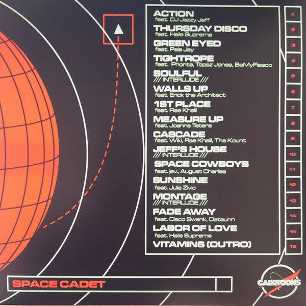 Image of Back Cover of LP - VG/VG+ - CARRTOONS, Space Cadet (+1 Records; PLO 2427, US 2025, Green Vinyl), Sleeve in opened shrinkwrap, genearl wear on edge.,  - 2846216S