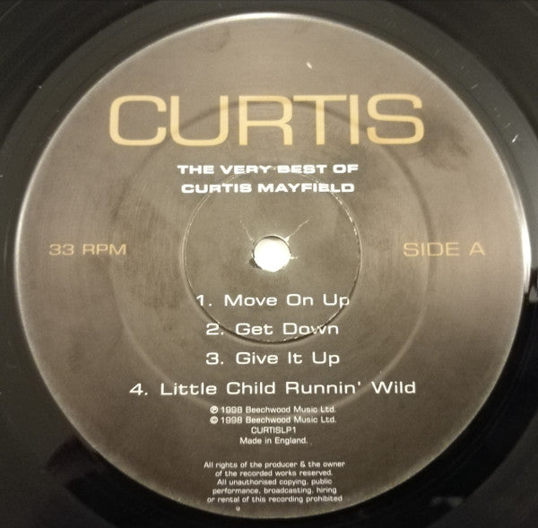 Image of Label Cover of 2xLP - G+/VG - CURTIS MAYFIELD, Curtis - The Very Best Of Curtis Mayfield (Beechwood Music ; Curtis LP1, UK 1998), Strong VG, Edge and Ring Wear,  - 2826180E