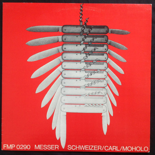 Image of Front Cover of LP - VG/VG+ - SCHWEIZER / CARL / MOHOLO, Messer (FMP ; FMP 0290, Germany 1976), Strong VG+, Edge and Ring Wear,  - 2826170E