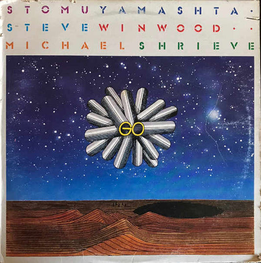 Image of Front Cover of LP - VG/VG+ - STOMU YAMASHTA / STEVE WINWOOD / MICHAEL SHRIEVE, Go (Island Records With Rim Text; ILPS 9387, Canada 1976), Cut-out (corner cut & notched).,  - 2816157C