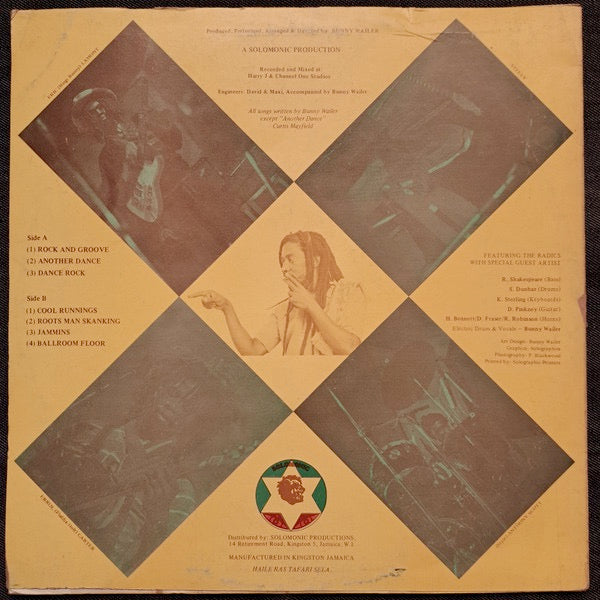 Image of Back Cover of LP - G+/G+ - BUNNY WAILER, Rock 'N' Groove (Solomonic; , Jamaica 1981), Light lines only, plays above grade. NO Export Stamp on sleeve. Matrix matches.,  - 2816226C