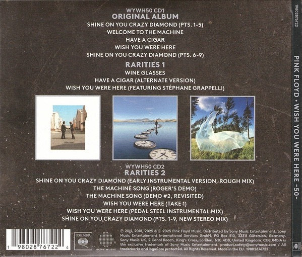 Image of Back Cover of 2xCD - VG+/VG+ - PINK FLOYD, Wish You Were Here -50- (Sony Music; 19802876722, Europe 2025 Reissue, Gatefold Card Sleeve, Booklet), ,  - 2816124C