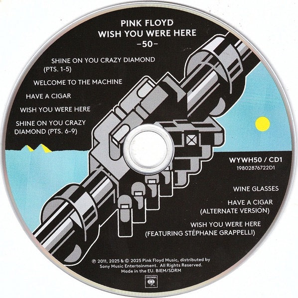 Image of Label Cover of 2xCD - VG+/VG+ - PINK FLOYD, Wish You Were Here -50- (Sony Music; 19802876722, Europe 2025 Reissue, Gatefold Card Sleeve, Booklet), ,  - 2816124C