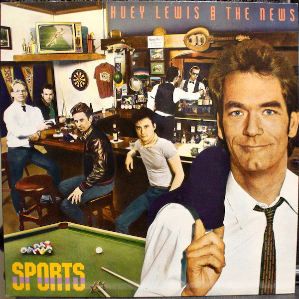 Image of Front Cover of LP - VG/VG+ - HUEY LEWIS AND THE NEWS, Sports (Chrysalis White Butterfly; CHR 1412, UK 1990s Reissue), Hype stickered.,  - 2816158C