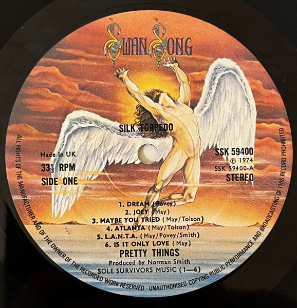 Image of Label Cover of LP - VG/VG+ - PRETTY THINGS, Silk Torpedo (Swan Song; SSK 59400, UK 1974, Gatefold, Insert), Small liquid stain area on sleeve, slightly fluffed corners.,  - 2826256E