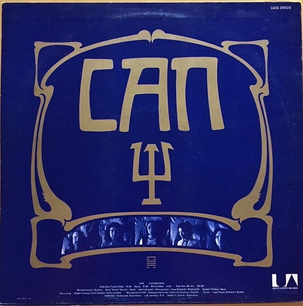 Image of Back Cover of LP - VG/VG - CAN, Future Days (United Artists Records; UAS 29505, UK 1973, US Sleeve With Tracklist On Rear, UK Disc With American Sleeve), UK Disc In US Sleeve. Sometimes happened when UK maufacturing ran out. A few hairline marks to disc, Plays well, Sleeve has a corner cut and some light wear. ,  - 2816126C