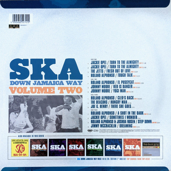 Image of Back Cover of 2xLP - VG/VG+ - VARIOUS ARTISTS, Ska Down Jamaica Way Volume Two (Top Deck Records; 5046 65474-1, UK 2003, Glossy Sleeve, 2 Inners), Edge Wear,  - 2446170S