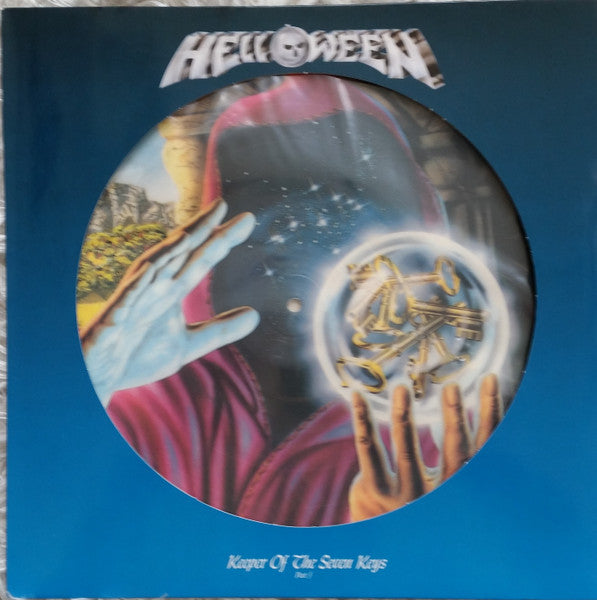 Image of Front Cover of LP - VG/VG+ - HELLOWEEN, Keeper Of The Seven Keys (Part I) (Noise International; N 0057-9, Germany 1988, Sticker Set, Picture Disc), Stickers are intact (although sheet is missing a corner). Sleeve has several small creases, small sticker removal mark.,  - 2826258E
