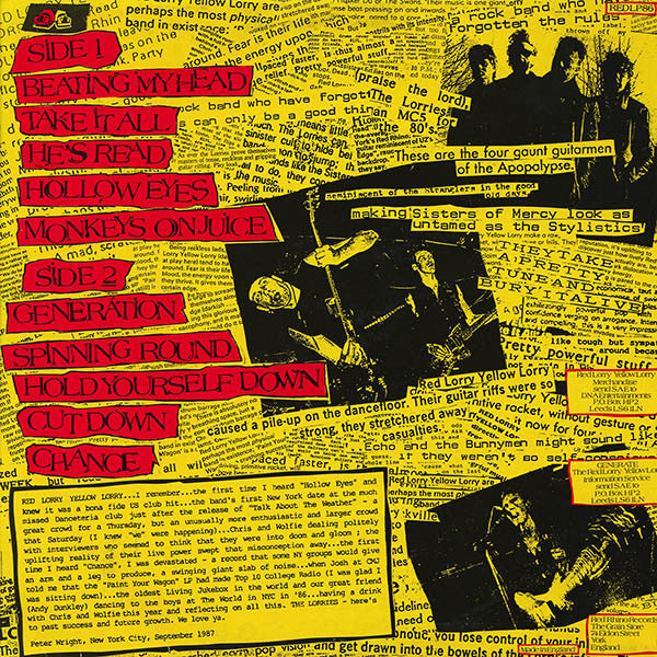 Image of Back Cover of LP - VG+/VG - RED LORRY YELLOW LORRY, Smashed Hits (Red Rhino Records; REDLP86, UK 1988), ,  - 2826260E
