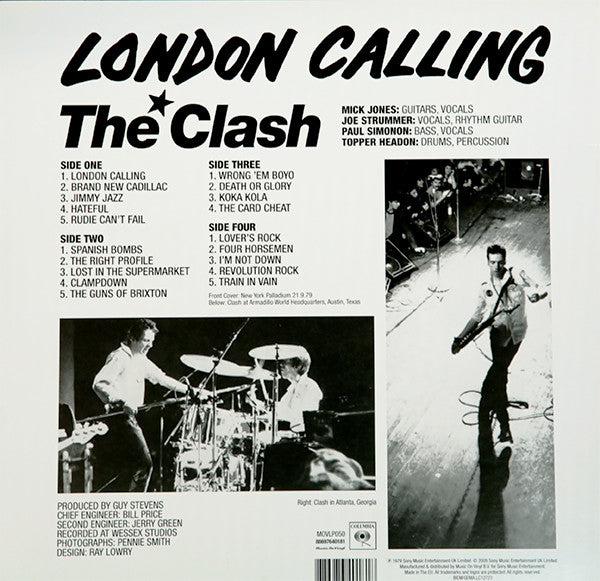 Image of Back Cover of 2xLP - EX/EX - THE CLASH, London Calling (Music On Vinyl; MOVLP050, UK 2009 Reissue, 2 Inners, 180 Gram Audiophile Pressing), ,  - 2826299E