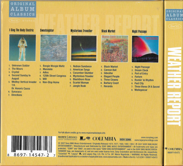 Image of Back Cover of 5xCD - VG+/EX - WEATHER REPORT, Original Album Classics (Columbia; 88697145472, Europe , Box Set), ,  - 2836017E