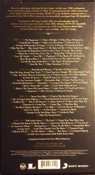 Image of Back Cover of 4xCD - M/M - ELVIS PRESLEY, Elvis 75 (Good Rockin' Tonight) (RCA; 88697 60625 2, US 2009, Box Set), SEALED,  - 2816307C
