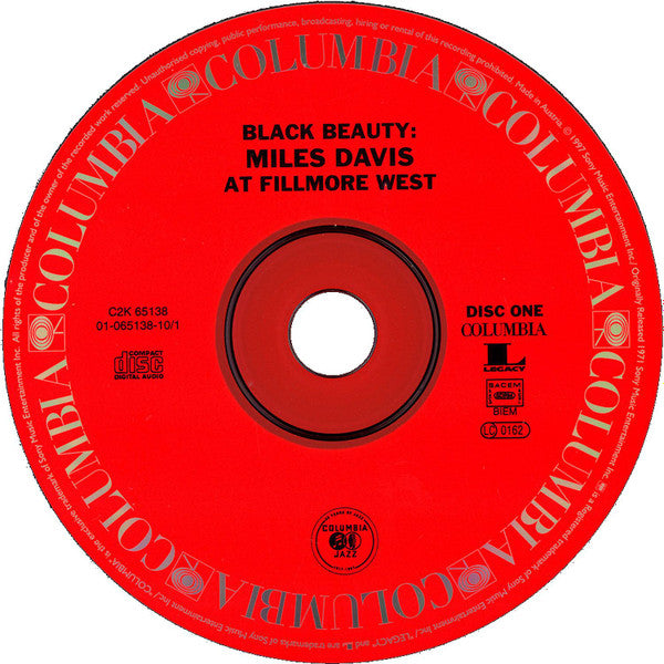Image of Label Cover of 2xCD - VG+/VG+ - MILES DAVIS, Black Beauty : Miles Davis At Fillmore West (Columbia; C2K 65138, Europe 1997, Double Digipak), ,  - 2836009E