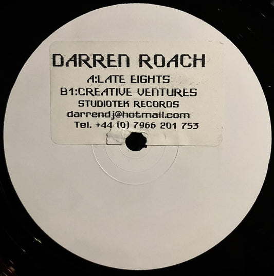 Image of Front Cover of 12" - /G+ - DARREN ROACH, Late Eights / Creative Ventures (Studiotek Records; STU 010, UK ), Ring wears and light marks, plays VG with occasional background noise.,  - 2846208S